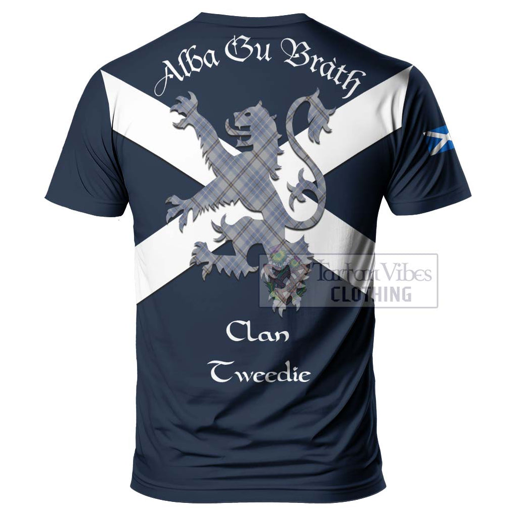 Tartan Vibes Clothing Tweedie Tartan Lion Rampant T-Shirt – Proudly Display Your Heritage with Alba Gu Brath and Clan Name