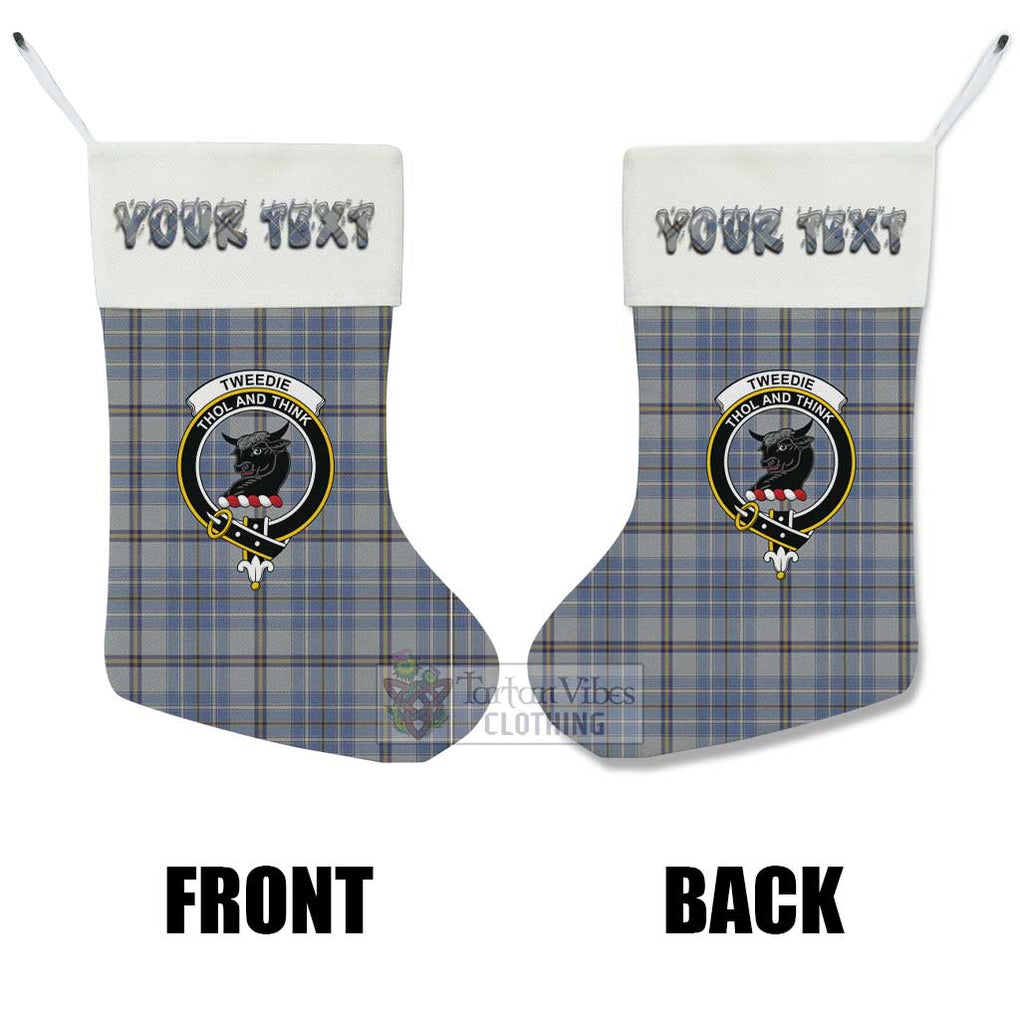 Tartan Vibes Clothing Tweedie Tartan Family Crest Christmas Stocking with Personalized Text