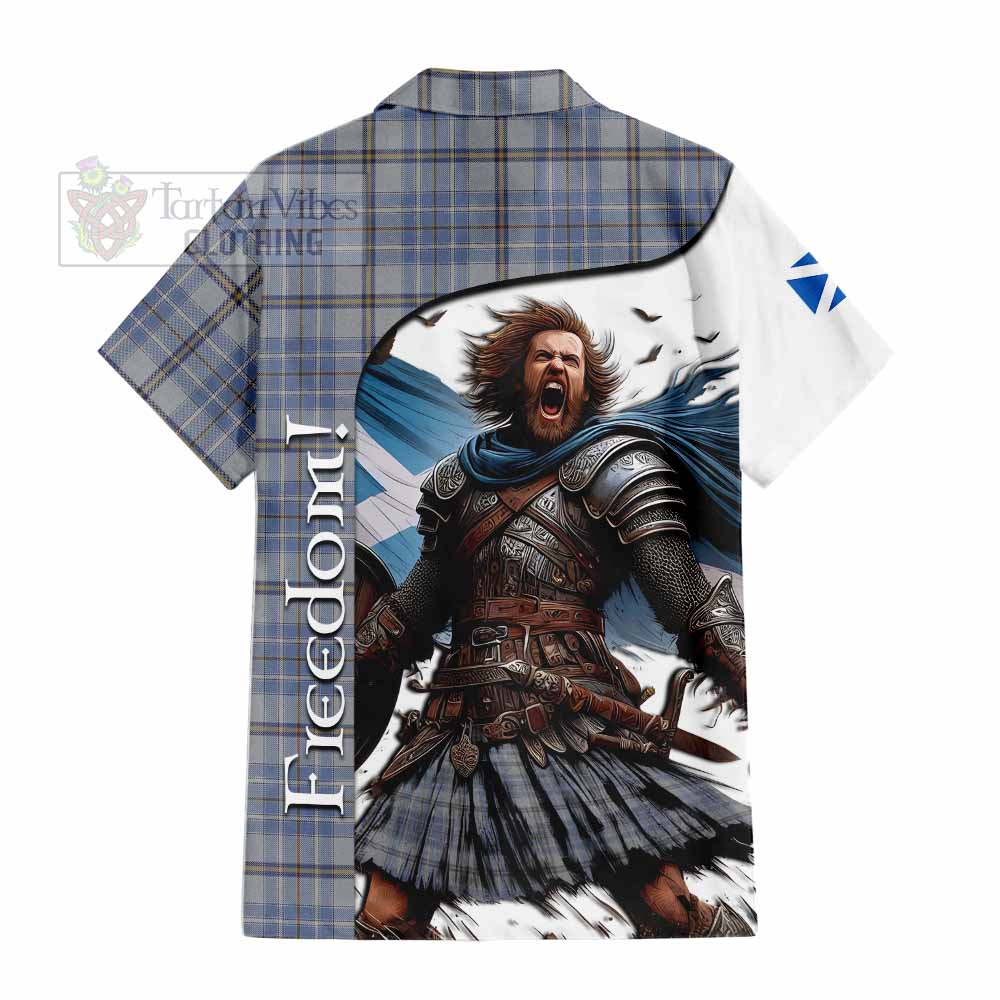 Tartan Vibes Clothing Tweedie Crest Tartan Short Sleeve Button Shirt Inspired by the Freedom of Scottish Warrior