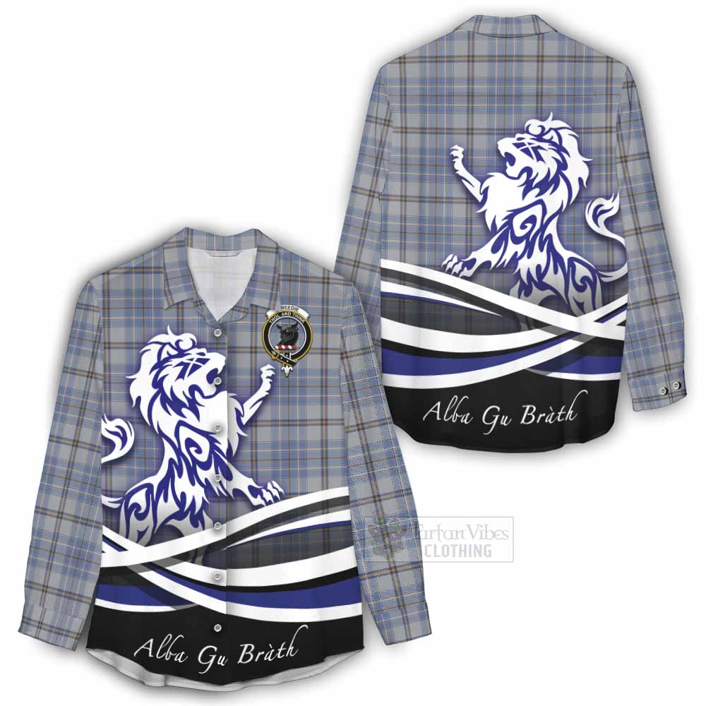 Tartan Vibes Clothing Tweedie Tartan Women's Casual Shirt with Alba Gu Brath Regal Lion Emblem