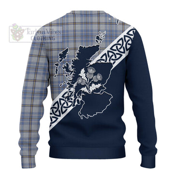 Tweedie Tartan Ugly Sweater Featuring Thistle and Scotland Map