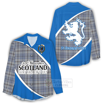 Tweedie Family Crest Tartan Women's Casual Shirt Celebrate Saint Andrew's Day in Style