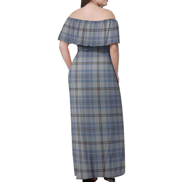 Tweedie Tartan Off Shoulder Long Dress