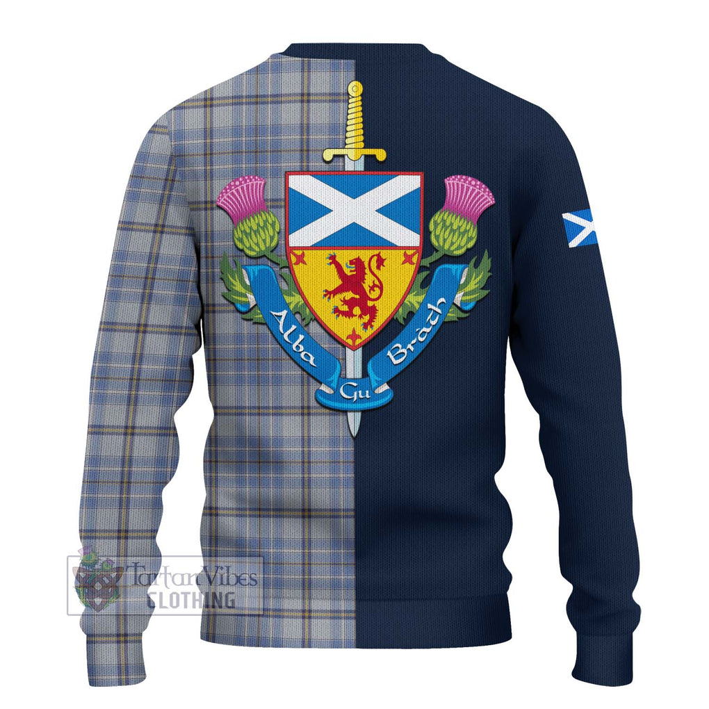 Tartan Vibes Clothing Tweedie Tartan Knitted Sweater with Scottish Lion Royal Arm Half Style