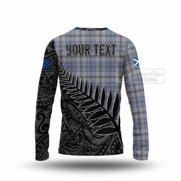 Tweedie Crest Tartan Long Sleeve T-Shirt with New Zealand Silver Fern Half Style