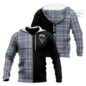 Tweedie Tartan Knitted Hoodie with Family Crest and Half Of Me Style