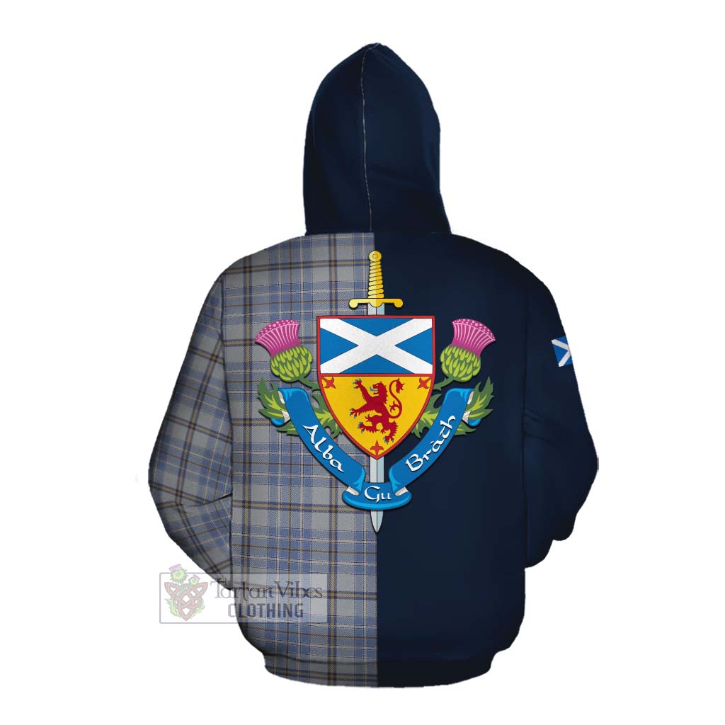 Tartan Vibes Clothing Tweedie Tartan Cotton Hoodie Alba with Scottish Lion Royal Arm Half Style