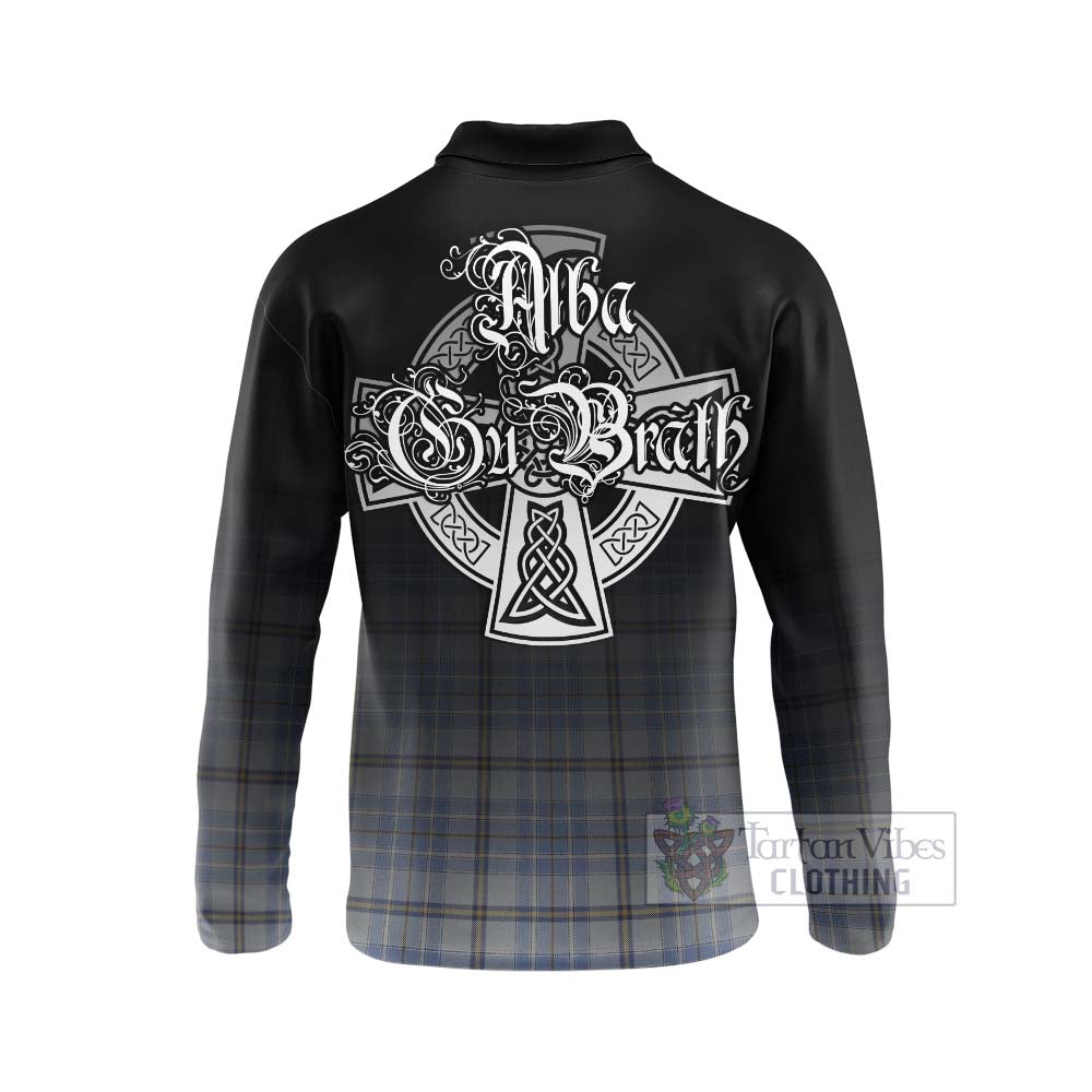 Tartan Vibes Clothing Tweedie Tartan Long Sleeve Polo Shirt Featuring Alba Gu Brath Family Crest Celtic Inspired