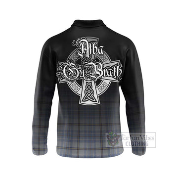 Tweedie Tartan Long Sleeve Polo Shirt Featuring Alba Gu Brath Family Crest Celtic Inspired