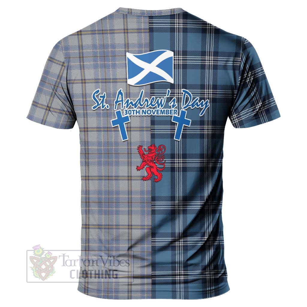 Tartan Vibes Clothing Tweedie Tartan T-Shirt Happy St. Andrew's Day Half Tartan Style