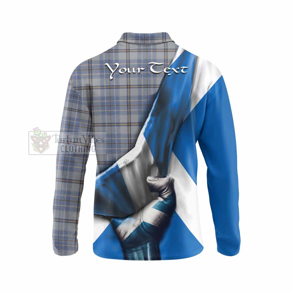 Tartan Vibes Clothing Tweedie Tartan Long Sleeve Polo Shirt with Family Crest Scotland Patriotic Style