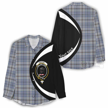 Tweedie Tartan Women's Casual Shirt with Family Crest Circle Style