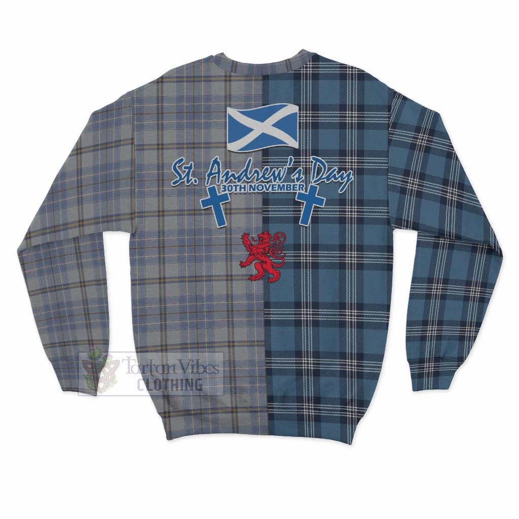 Tartan Vibes Clothing Tweedie Tartan Sweatshirt Happy St. Andrew's Day Half Tartan Style