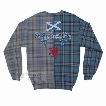 Tweedie Tartan Sweatshirt Happy St. Andrew's Day Half Tartan Style