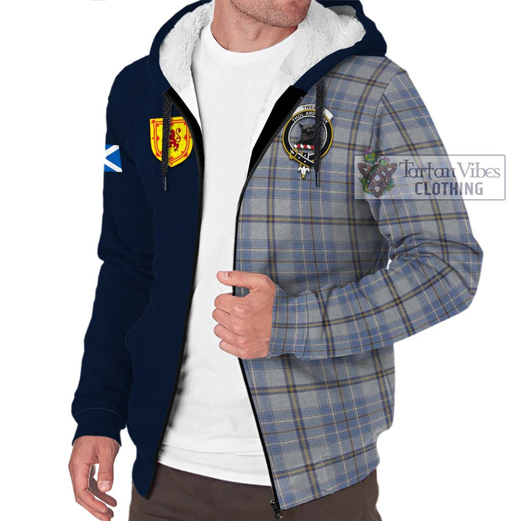 Tartan Vibes Clothing Tweedie Tartan Sherpa Hoodie with Scottish Lion Royal Arm Half Style