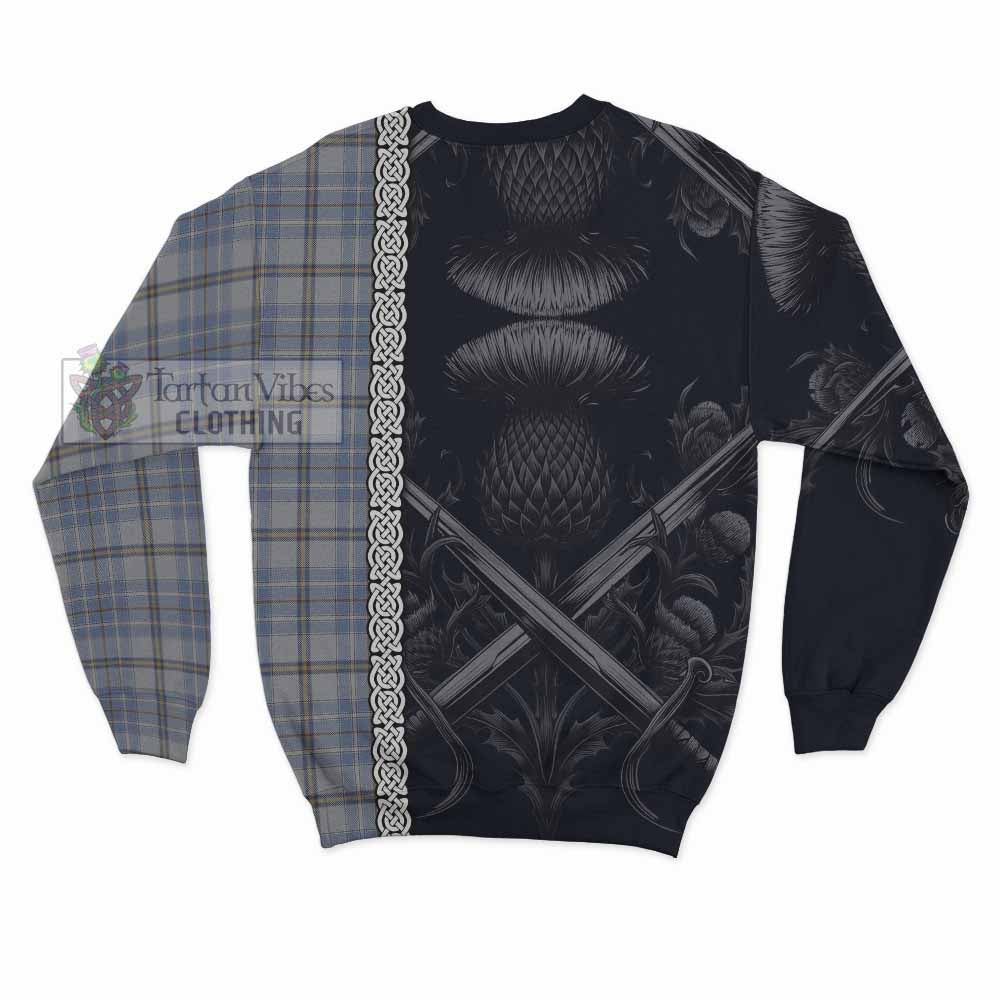 Tartan Vibes Clothing Tweedie Tartan Sweatshirt with Family Crest Cross Sword Thistle Celtic Vibes