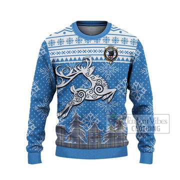 Tweedie Clan Christmas Ugly Sweater with Tartan and Celtic Reindeer Style