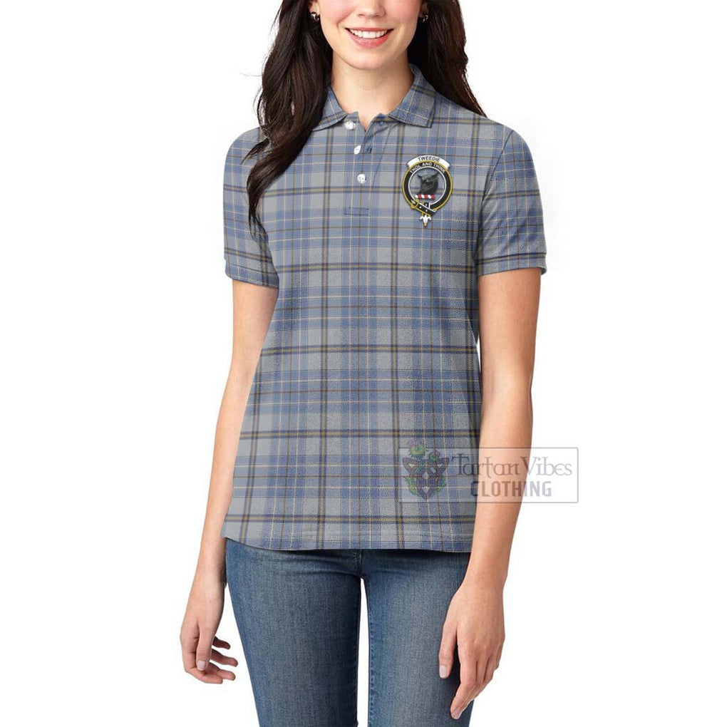 Tartan Vibes Clothing Tweedie Tartan Women's Polo Shirt with Family Crest Celtic Skull Style