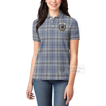 Tweedie Tartan Women's Polo Shirt with Family Crest Celtic Skull Style