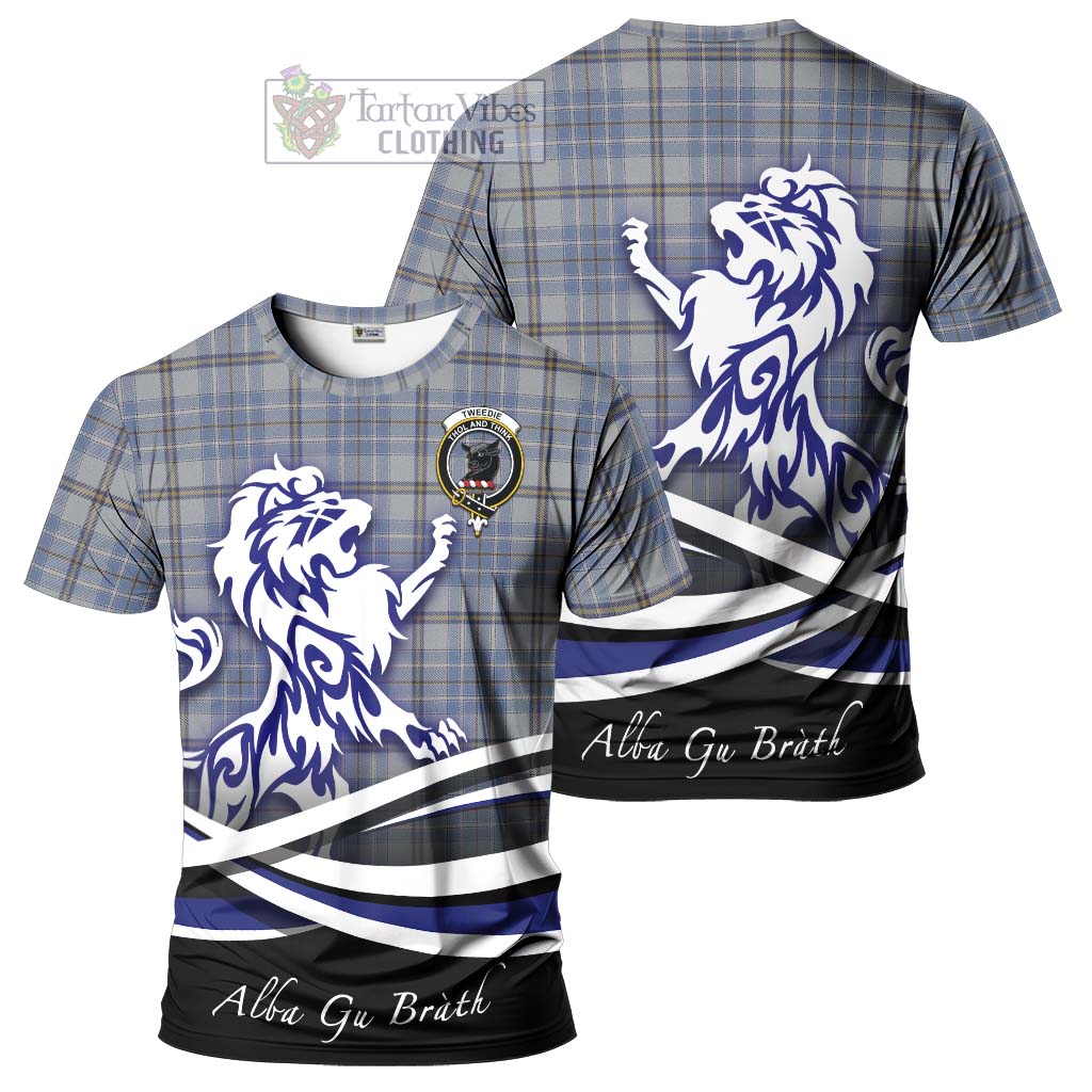 Tartan Vibes Clothing Tweedie Tartan Cotton T-shirt with Alba Gu Brath Regal Lion Emblem