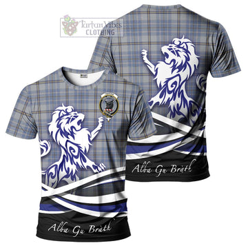 Tweedie Tartan Cotton T-shirt with Alba Gu Brath Regal Lion Emblem