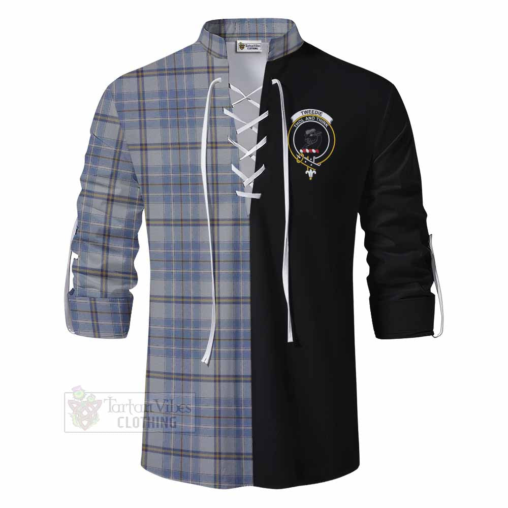 Tartan Vibes Clothing Tweedie Tartan Ghillie Kilt Shirt with Family Crest and Half Of Me Style