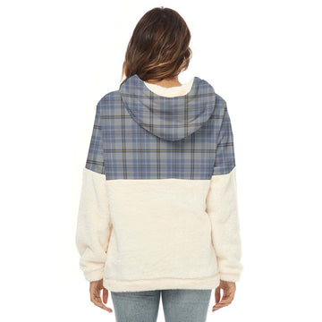 Tweedie Tartan Women's Borg Fleece Hoodie With Half Zip