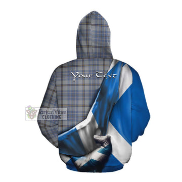 Tweedie Tartan Cotton Hoodie with Family Crest Scotland Patriotic Style