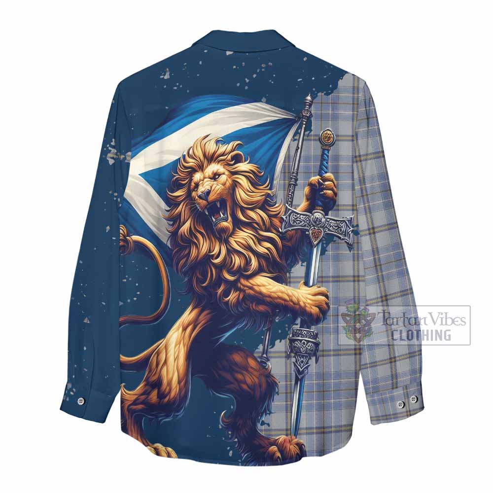 Tartan Vibes Clothing Tweedie Tartan Family Crest Women's Casual Shirt with Scottish Majestic Lion