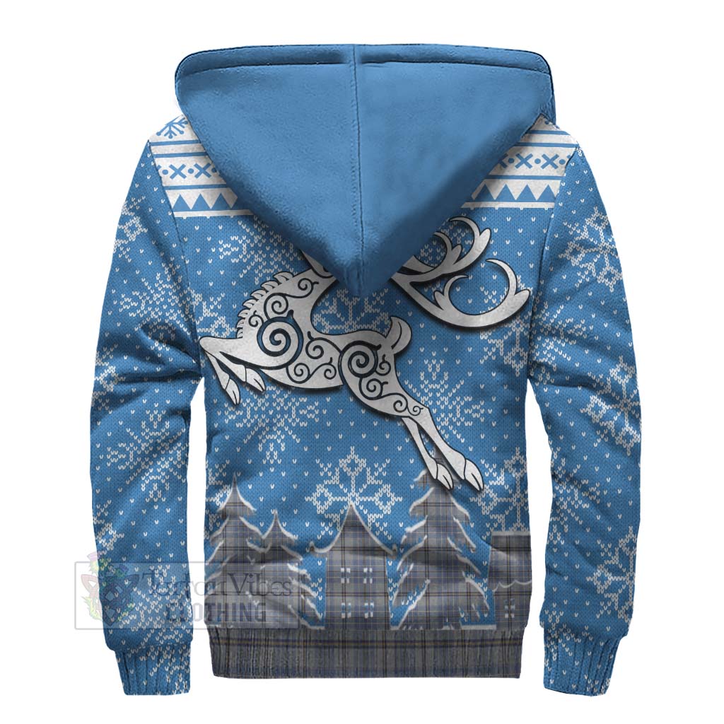 Tartan Vibes Clothing Tweedie Clan Christmas Sherpa Hoodie Celtic Reindeer Style