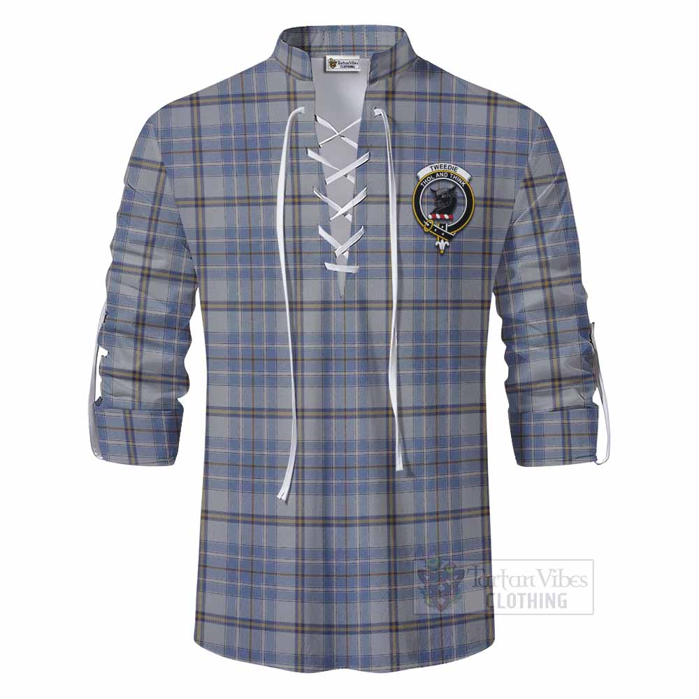 Tartan Vibes Clothing Tweedie Tartan Ghillie Kilt Shirt with Family Crest DNA In Me Style