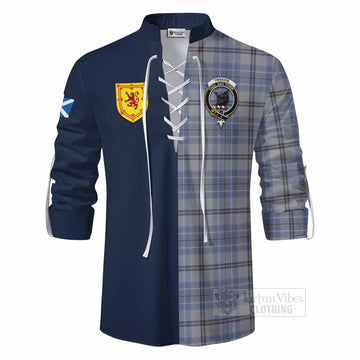 Tweedie Tartan Ghillie Kilt Shirt Alba with Scottish Lion Royal Arm Half Style