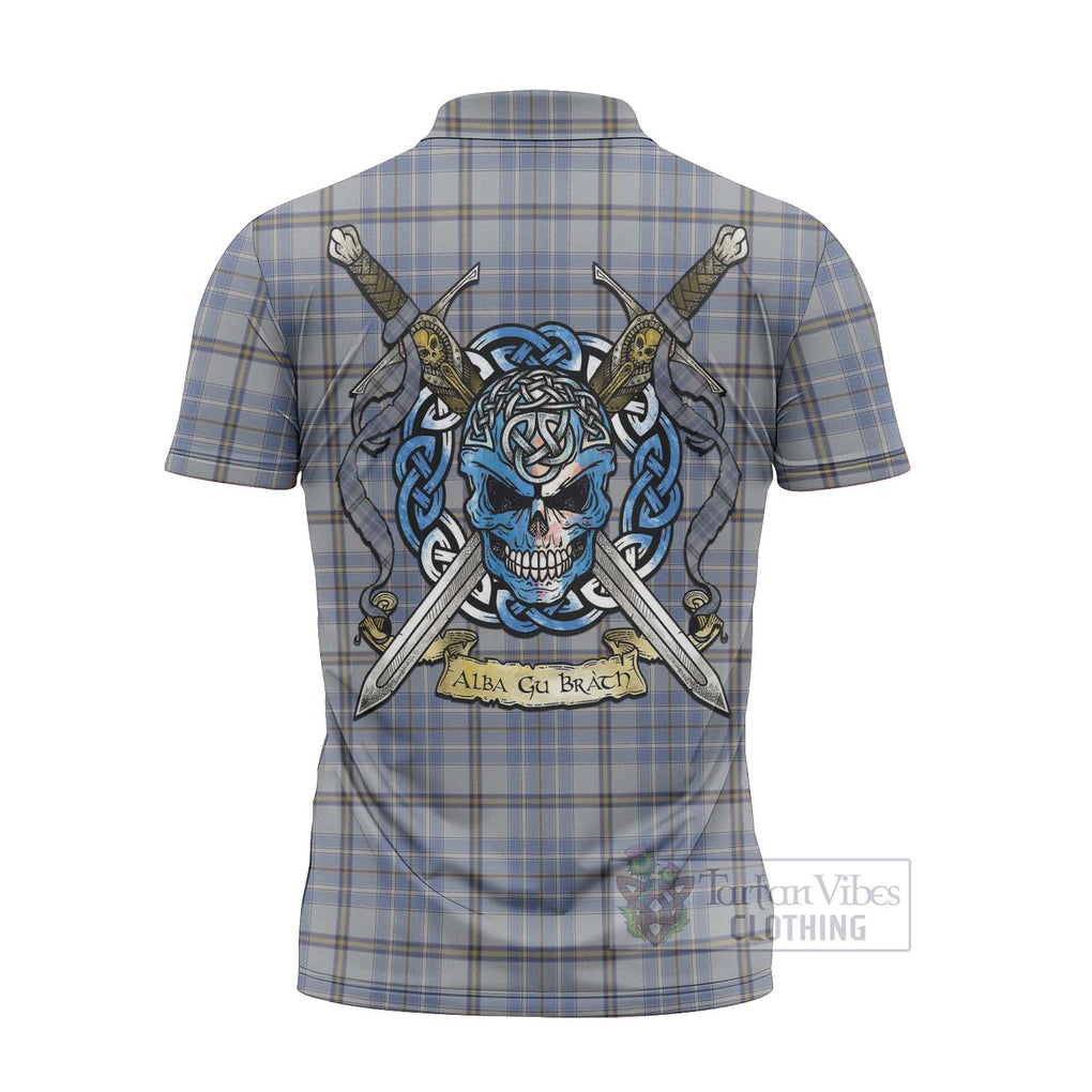 Tartan Vibes Clothing Tweedie Tartan Zipper Polo Shirt with Family Crest Celtic Skull Style