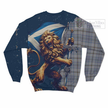 Tweedie Tartan Family Crest Sweatshirt with Scottish Majestic Lion