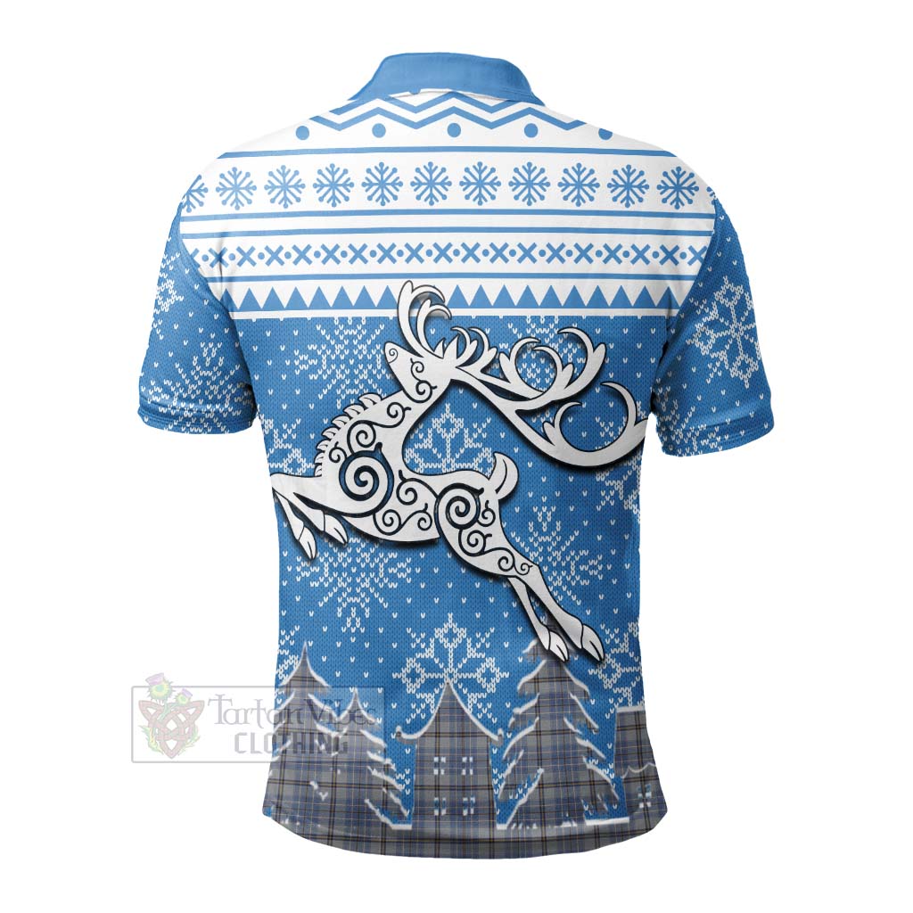 Tartan Vibes Clothing Tweedie Clan Christmas Polo Shirt Celtic Reindeer Style