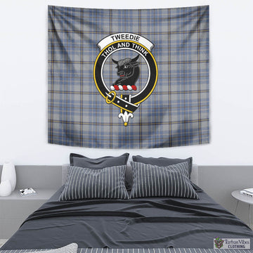 Tweedie Tartan Tapestry Wall Hanging and Home Decor for Room with Family Crest