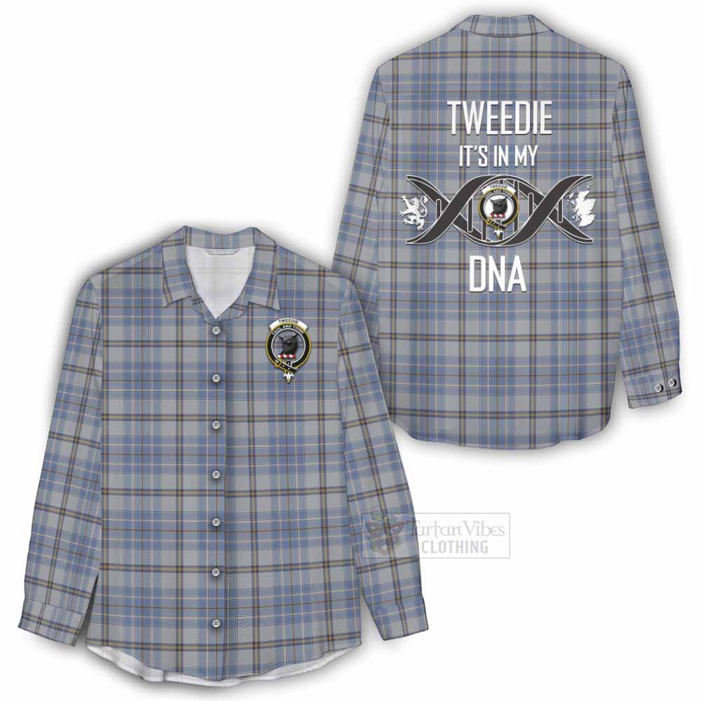 Tartan Vibes Clothing Tweedie Tartan Women's Casual Shirt with Family Crest DNA In Me Style