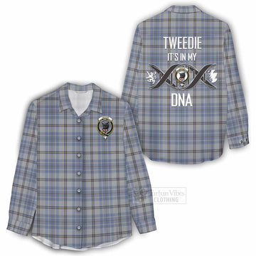 Tweedie Tartan Women's Casual Shirt with Family Crest DNA In Me Style