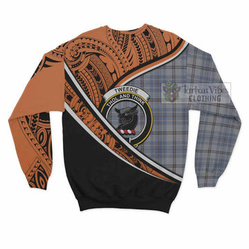 Tweedie Crest Tartan Sweatshirt with Polynesian Vibes Style - Orange Version