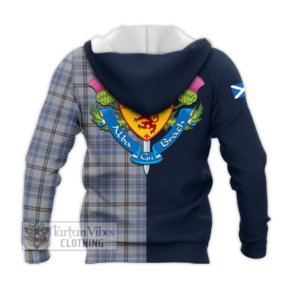 Tartan Vibes Clothing Tweedie Tartan Knitted Hoodie with Scottish Lion Royal Arm Half Style