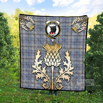 Tweedie Tartan Quilt with Family Crest and Golden Thistle Style