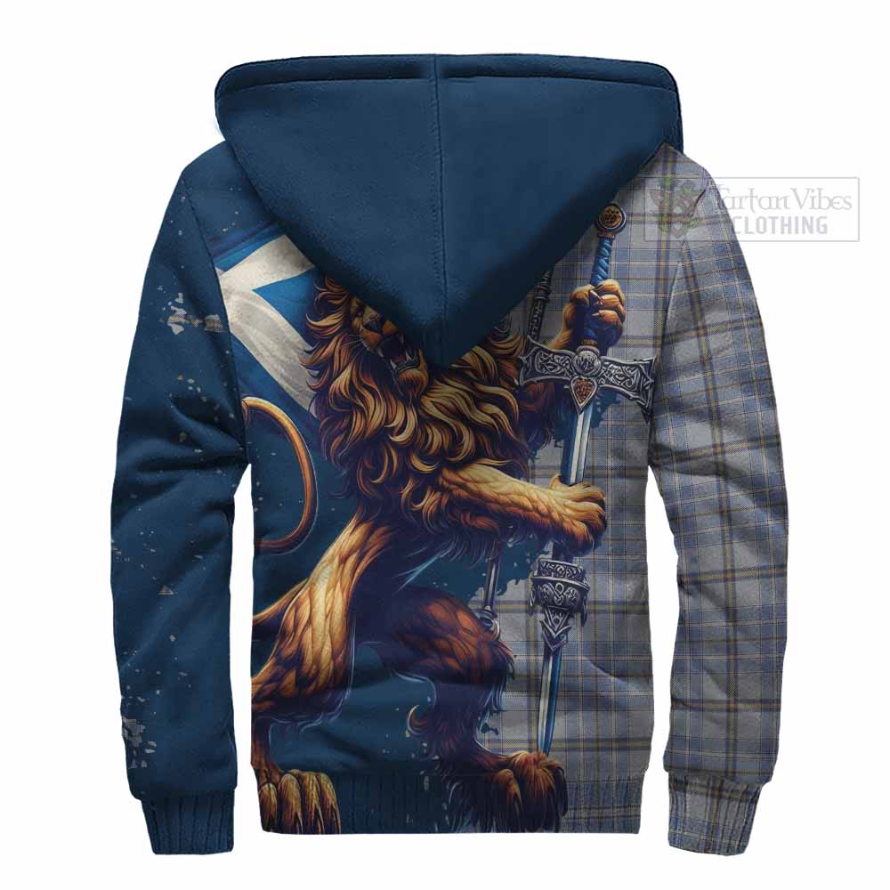 Tartan Vibes Clothing Tweedie Tartan Family Crest Sherpa Hoodie with Scottish Majestic Lion