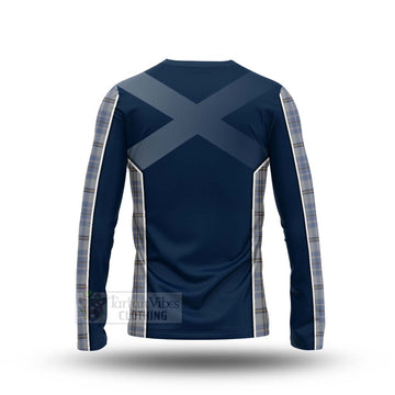 Tweedie Tartan Long Sleeve T-Shirt with Family Crest and Scottish Thistle Vibes Sport Style