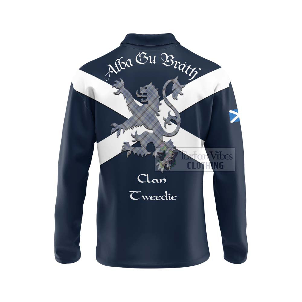 Tartan Vibes Clothing Tweedie Tartan Lion Rampant Long Sleeve Polo Shirt – Proudly Display Your Heritage with Alba Gu Brath and Clan Name