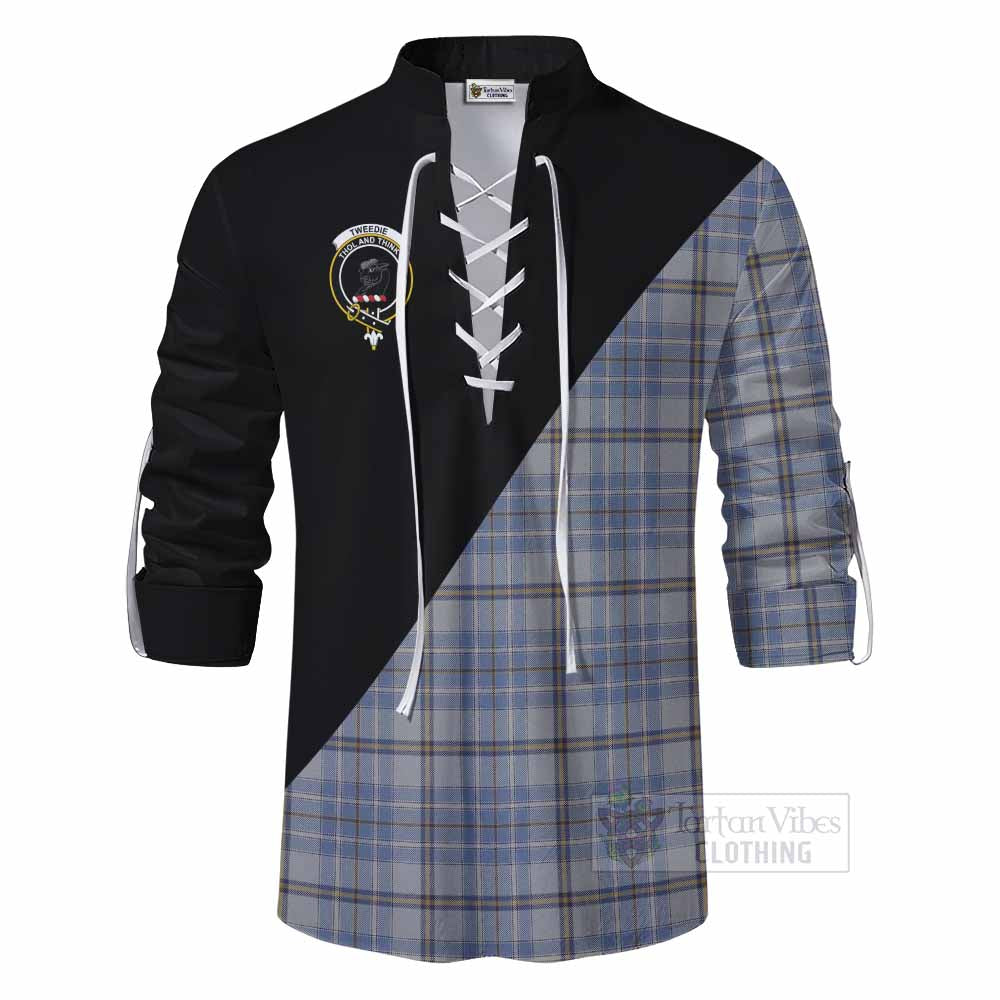 Tartan Vibes Clothing Tweedie Tartan Ghillie Kilt Shirt with Family Crest and Military Logo Style