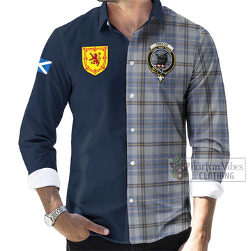 Tweedie Tartan Long Sleeve Button Shirt Alba with Scottish Lion Royal Arm Half Style