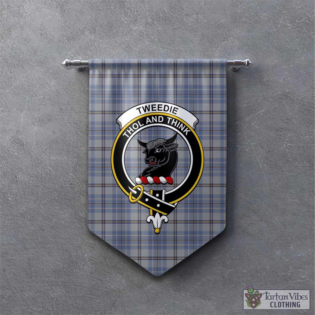 Tartan Vibes Clothing Tweedie Tartan Gonfalon, Tartan Banner with Family Crest