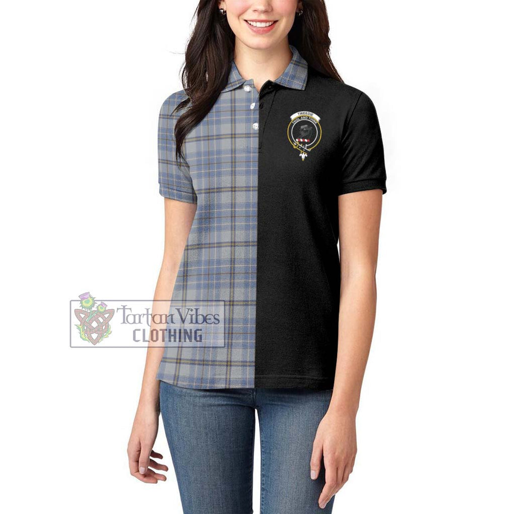 Tweedie Tartan Women's Polo Shirt with Family Crest and Half Of Me Style - Tartanvibesclothing Shop