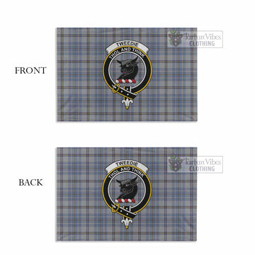 Tweedie Tartan House Flag with Family Crest