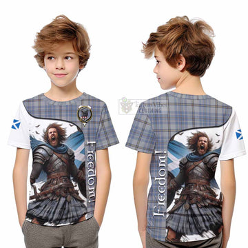 Tweedie Crest Tartan Kid T-Shirt Inspired by the Freedom of Scottish Warrior